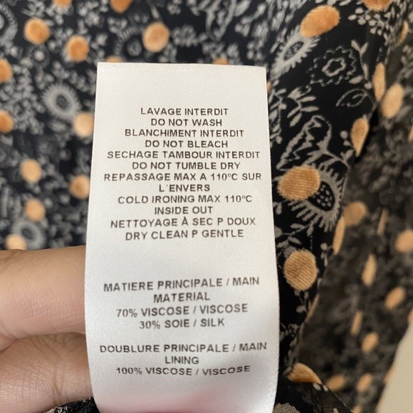 See by Chloe Womens Silk Blend Blouse Top Size 38 Floral Polkadot - Picture 10 of 10